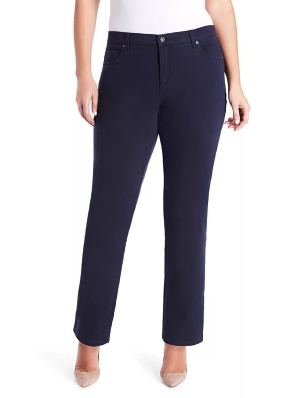 Plus Size Gloria Vanderbilt Amanda Classic Jeans, Size: 24W Short, Black Affair